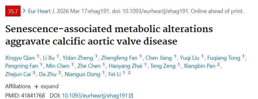 Senescence-associated metabolic alterations aggravate calcific aortic valve disease