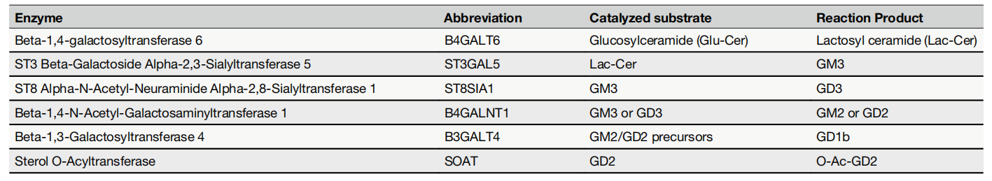 Tumor treatment target Ganglioside GD2