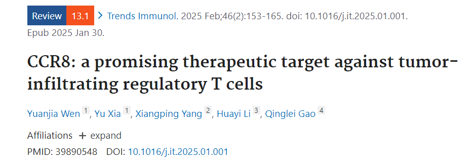 CCR8: a promising therapeutic target against tumor-infiltrating regulatory T cells
