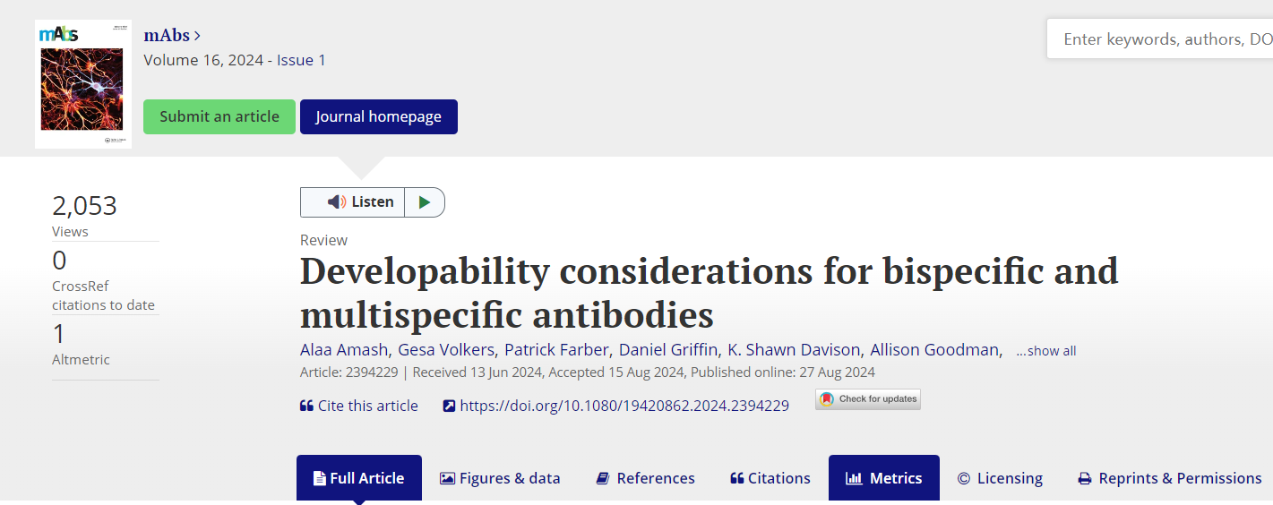 Developability considerations for bispecific and multispecific antibodies