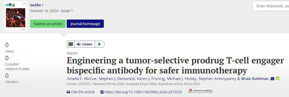 Engineering a tumor selective prodrug T-cell engager bispecific antibody for safer immunotherapy