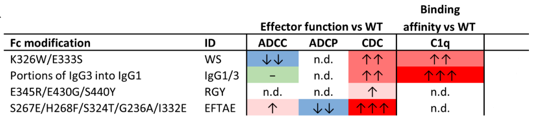 Fc engineering modification for regulating antibody function