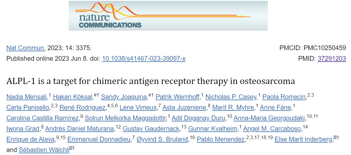 Literature share antibody sequences defined a new target for osteosarcoma CAR-T therapy