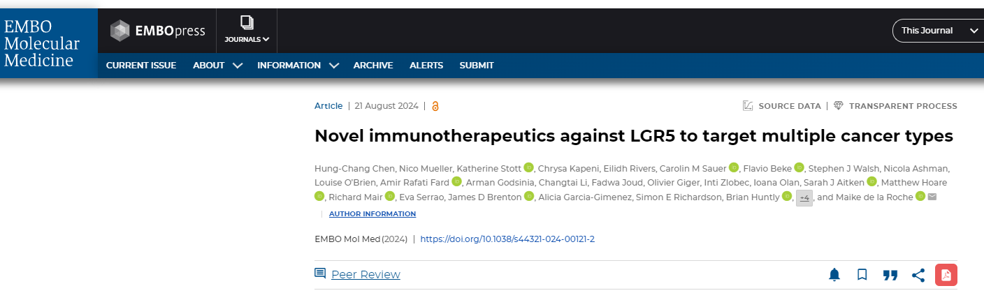 Novel immunotherapeutics against LGR5 to target multiple cancer types