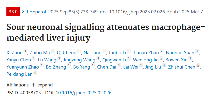Sour neuronal signalling attenuates macrophage mediated liver injury