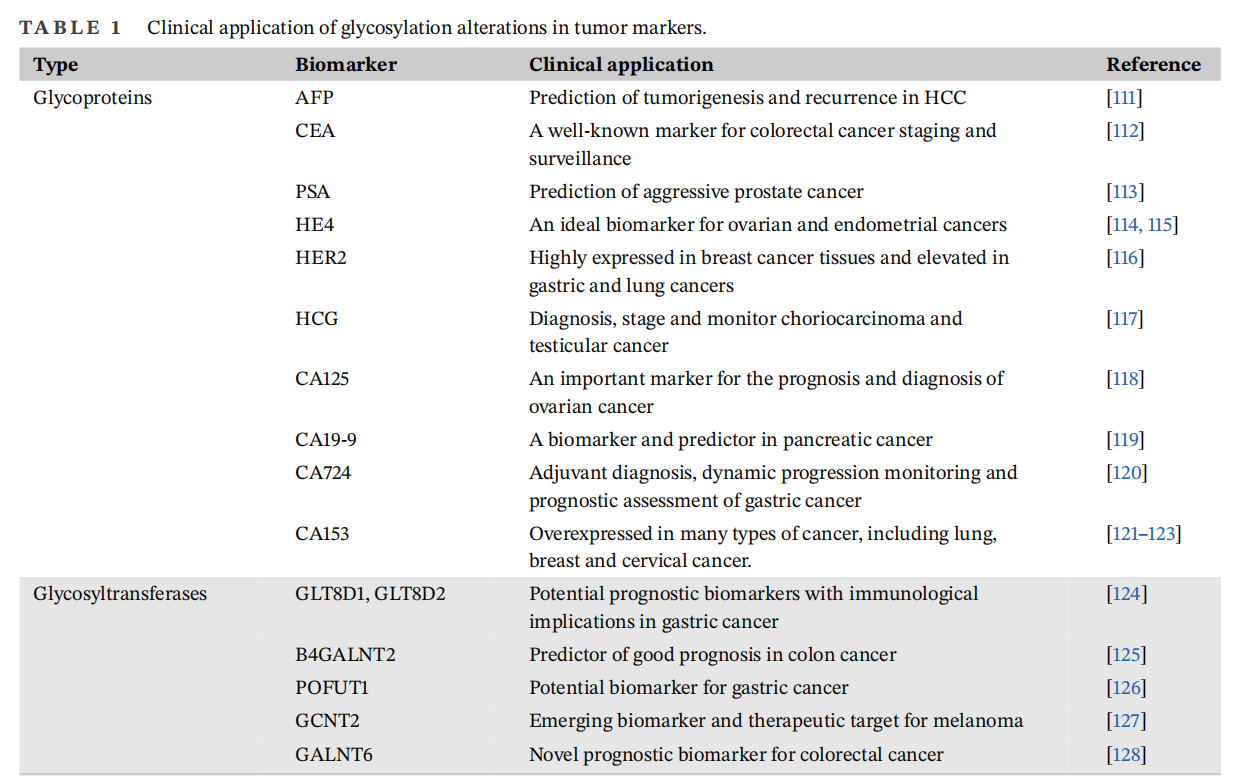 The role of glycosylation in cancer and clinical therapy