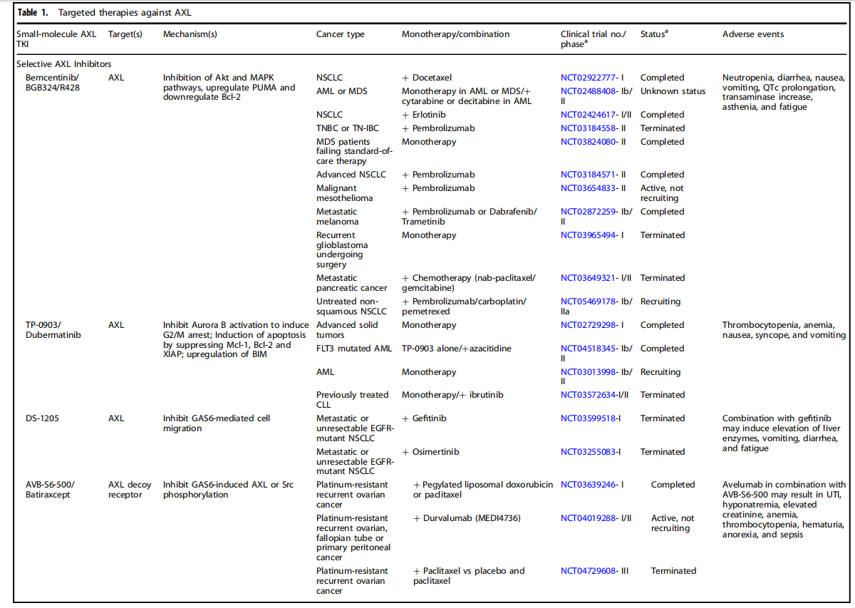 Tyrosine protein kinase receptor AXL