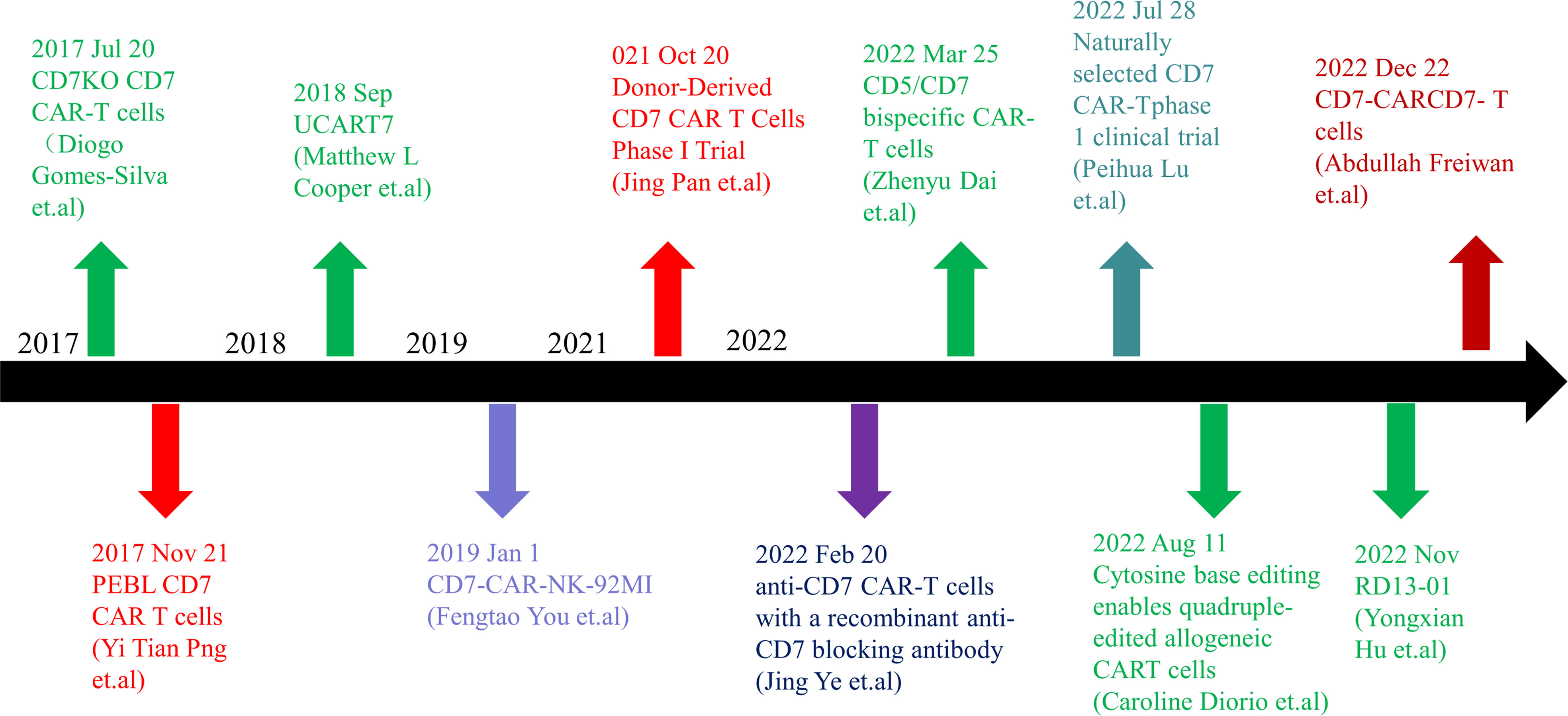 The target of cellular immunotherapy CD7